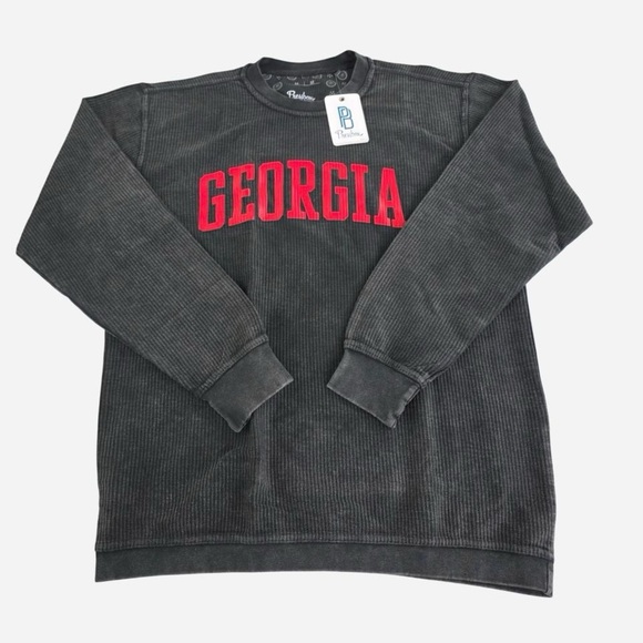 Georgia Bulldogs Oversized Sweatshirt M Mineral Washed Charcoal PRESSBOX NWT - Picture 2 of 8